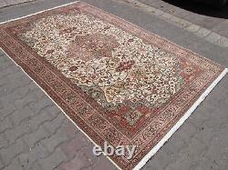 Handmade Oriental Floral Rug, Old Large Wool Rug, Traditional Vintage Carpet 6x10