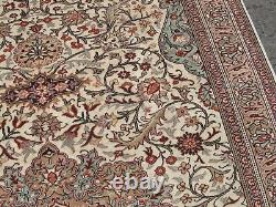 Handmade Oriental Floral Rug, Old Large Wool Rug, Traditional Vintage Carpet 6x10