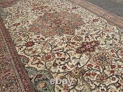 Handmade Oriental Floral Rug, Old Large Wool Rug, Traditional Vintage Carpet 6x10