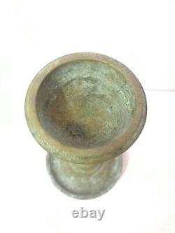 Hindu Temple Pooja Incense Burner Diya Bronze Stand Lamp Antique Vintage Old C19