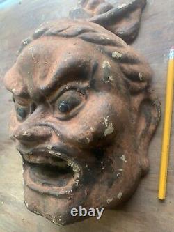 Japan Samurai Mask Bishamon NOH Ji 130+Yr OLD Antique