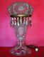 Large Old American Brilliant Crystal Hand Cut Glass Table Lamp With Brass Fittings