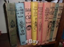 LOT old 9 Vintage antique set wizard of oz book collection Frank Baum collection