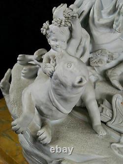 Large Antique Sevres Bisque Porcelain Sculpture Group Dionisius 19th century Old