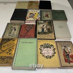 Lot of 15 Vintage Old Rare Antique Hardcover Books First Tom Sawyer, Pinocchio
