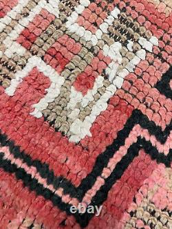 Moroccan antique CARPET vintage area rug hand-made berber old rug 4 x 5 ft