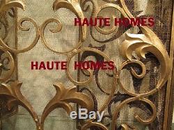NEW Horchow French Acanthus Antique ORNATE Old World GOLD Fireplace Screen