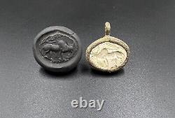Near Easter Bactrian Vintage Antique Old Agate Stone Intaglio Stamp Pendant