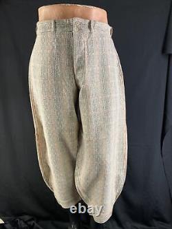 New Old Stock NOS Antique Vintage Mens Size 33 Wool Plaid Hunting Knicker Pants