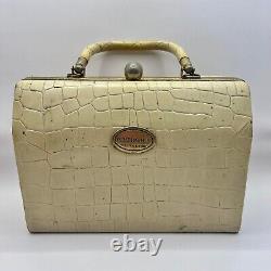 Nice Antique Vintage Old Women's Bag Handbag G. Versace Beige Color Made Italy