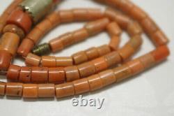 OLD Antique vintage pink coral beads necklace saturated color 46,6 grams