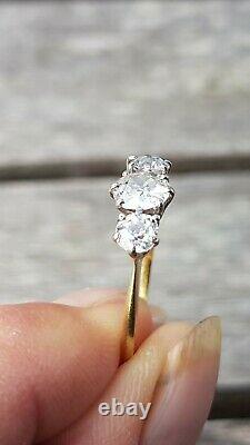 OLD CUT DIAMOND Trilogy ring from Fine Antique Diamonds