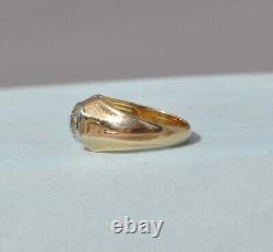 Old Antique European Cut. 56 Ct Natural Diamond Mens Ring 14k Solid Gold 7.75