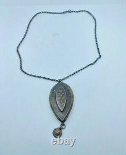 Old Antique Handicraft vintage Silver Jewelry Turkmani Chain Pendant Necklace