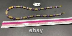 Old Antique Vintage Ancient Banded Agate Amethyst Beads Necklace