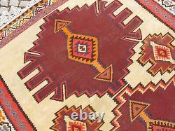 Old Antique Vintage Kilim Rug, Yellow Caucasian Turkish Wool Oriental Carpet 6x10