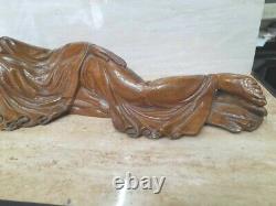 Old Antique Vintage Wood Resting Lord Buddha Statue Figurine Idol 19 Length