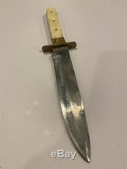 Old Dagger Vintage Antique Bowie Knife Bone Handle Civil War