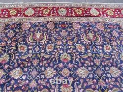 Old Hand Made Traditional Vintage Oriental Navy Blue Wool Large Carpet 389x291cm