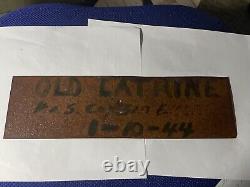Old Latrine Sign Vintage/Antique