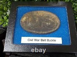 Old Rare Vintage Antique Civil War Style Relic U. S. Belt Buckle Free Buckle Case