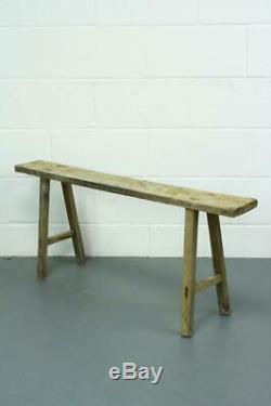 Old Rustic Antique Vintage Wooden Pig Bench Small