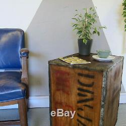 Old Tea Trunk Chest Box Storage Bedside Table Box Crate Wood Rustic Vintage 1970
