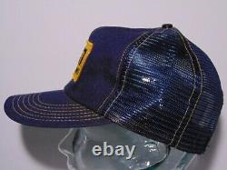 Old Vintage 1980s CATERPILLAR CAT PATCH DENIM SNAPBACK TRUCKER HAT MADE IN USA
