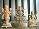 Old Vintage 3 Pc Goddess Of Wealth Lakshmi Brass Rare Figure Statue Collectible