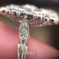 Old Vintage Antique Art Deco Diamond Women Ring 14K White Gold FN 1.35Ct Diamond
