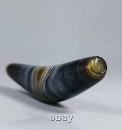 Old Vintage Antique Gems Jewelry Beautiful Color Banded Agate Stone Bead Pendant