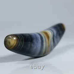 Old Vintage Antique Gems Jewelry Beautiful Color Banded Agate Stone Bead Pendant