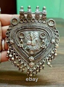 Old Vintage Antique Handcrafted Tribal Hindu God Ramdev Silver Metal Pendant