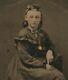 Old Vintage Antique Tintype Photo Pretty Young Victorian Lady Girl With Pendant