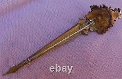 Old Vintage Antique Victorian Moghul Genuine Raj Ruby Cluster Silver Gilt Brooch
