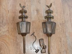 Old Vintage antique coach lanterns with eagle top Germany eagle brass lightning
