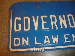Old Vtg Antique Collectible Governor's Comm. On Law Enforcement Metal Plate