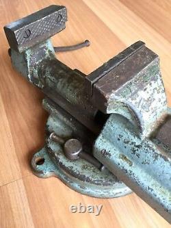 Old Vtg Antique Fpu Bench Vise Poland No. 326 Metal Blacksmith Workshop Tool
