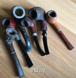 Old Vtg Antique Imported Briar Dr Grabow Riviera Tobacco Pipe Stand Canister Lot