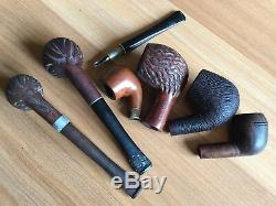 Old Vtg Antique Imported Briar Dr Grabow Riviera Tobacco Pipe Stand Canister Lot