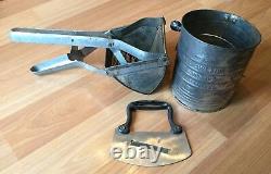 Old Vtg Antique Metal Kitchen Tool Utensil Grater Mixer Sifter Gadget Lot Of 20
