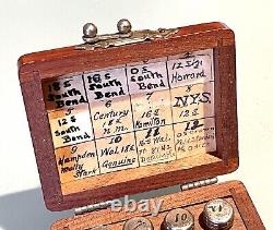 Pair Vintage Antique Wood Compartment Watchmaker Repair Parts Storage Boxes Old