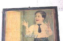 Photo Frame 1900s Old Vintage Antique Small School Boy Print Home Decor Y-56