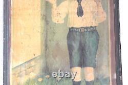 Photo Frame 1900s Old Vintage Antique Small School Boy Print Home Decor Y-56