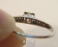 Platinum Antique Vintage Art Deco Old Mine Cut Diamond Engagement Wedding Ring
