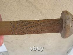 RARE ANTIQUE BALKAN GREEK DISTAFF SPINNING WOOL WOODEN TOOL-EARLY 19th C