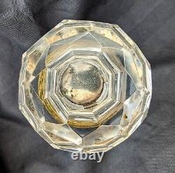 RARE Antique Vintage Old Victorian Octagonal Glass Doorknob Door Knob Brass Base