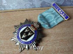 RARE Vintage old antique Badge medal award royal Masonic enamel silver 1926
