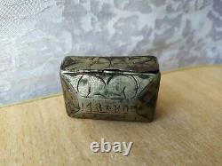 RARE old ANTIQUE vintage secret small box open metal 1880