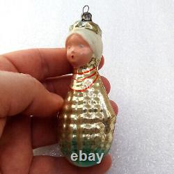 Rare Old Antique Vintage Glass Christmas Ornament X-mas Decoration Woman Corn